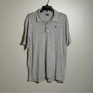 Hurley Men Preppy Light Gray Polo Shirt size XL